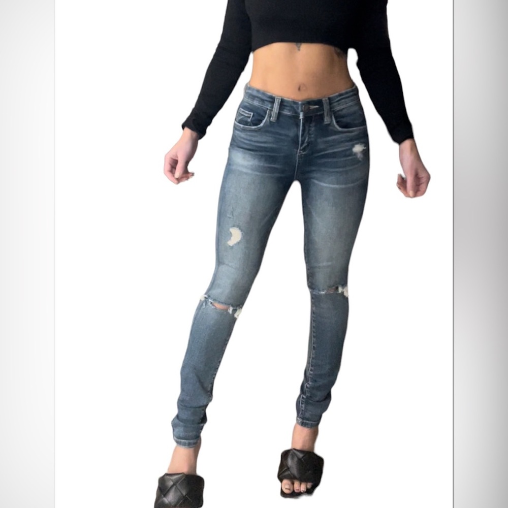 Blank nyc dark blue ripped skinny jeans